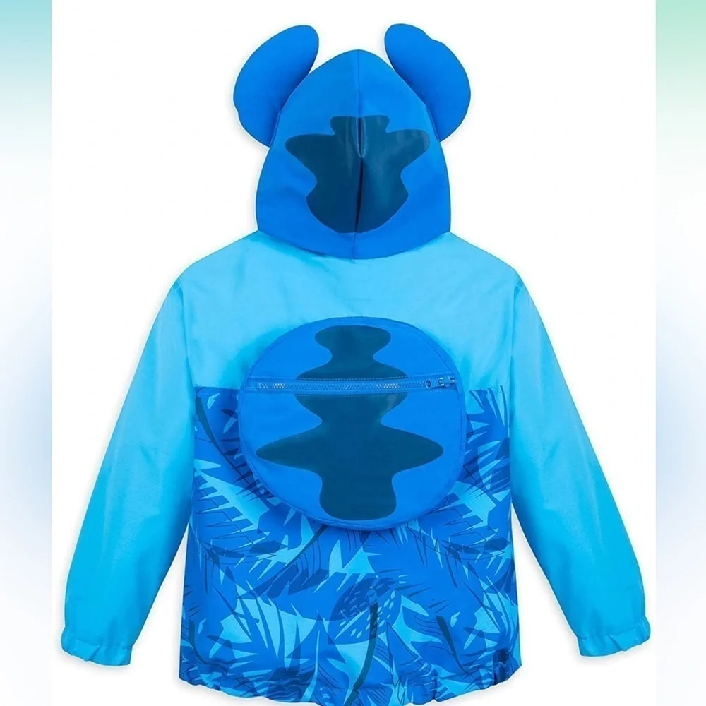 Rare ! Disney Stitch Packable Rain Jacket and Attached Carry Bag for Kids - Picture 2 of 3